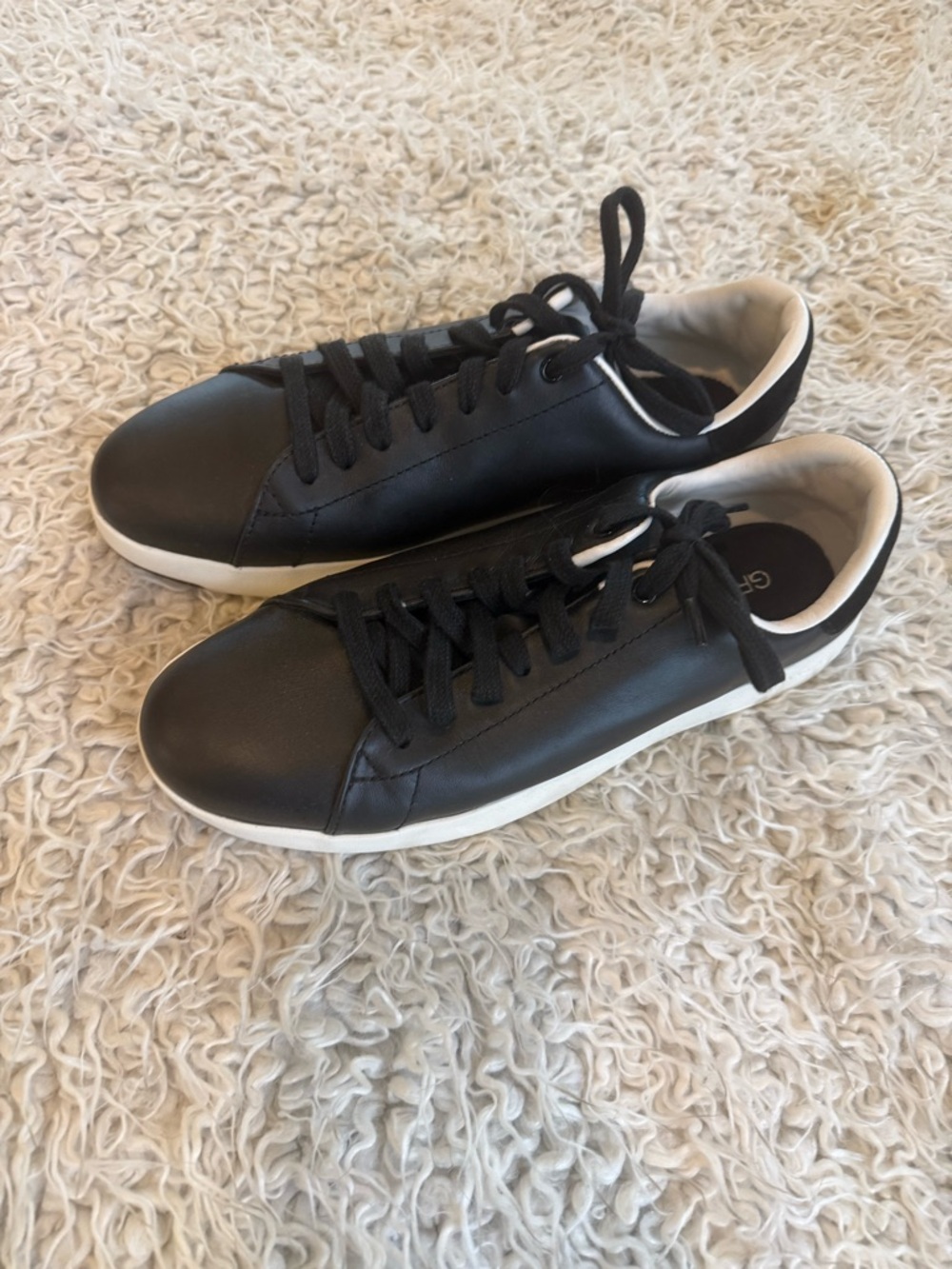 Cole Haan Black Leather Sneakers with White Trim